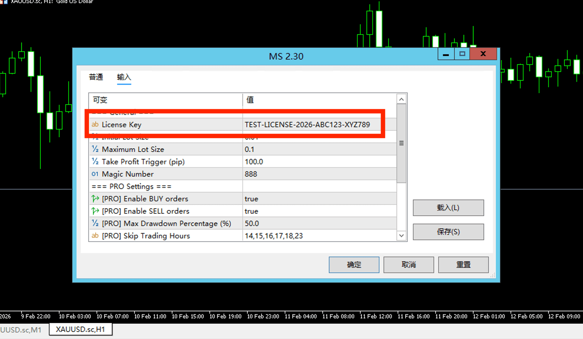Attach EA to Chart — Step 5