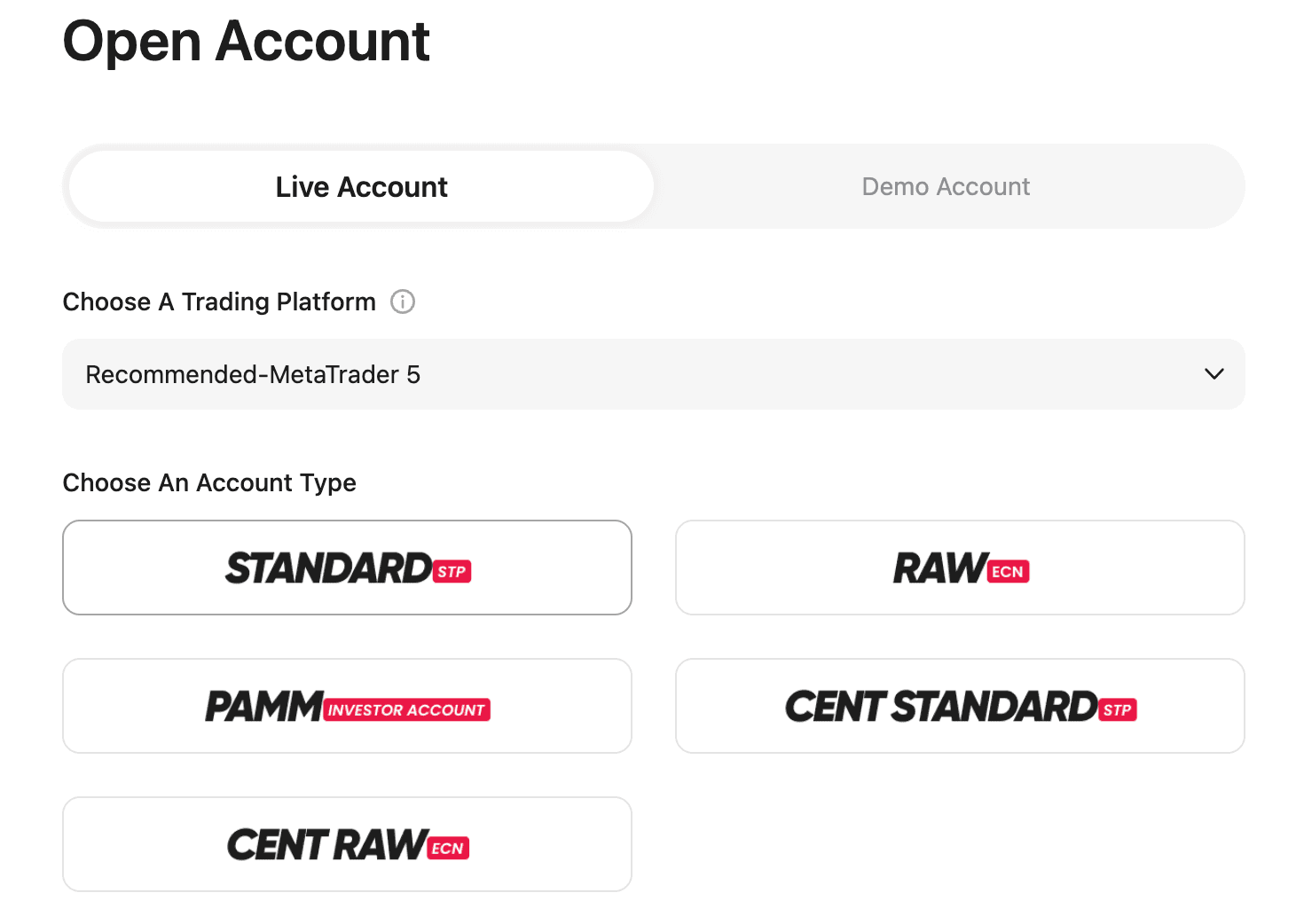 Open Account — Step 3